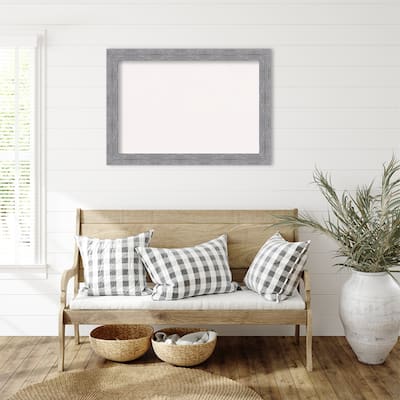 Bark Rustic Grey Framed White Corkboard Bulletin Board