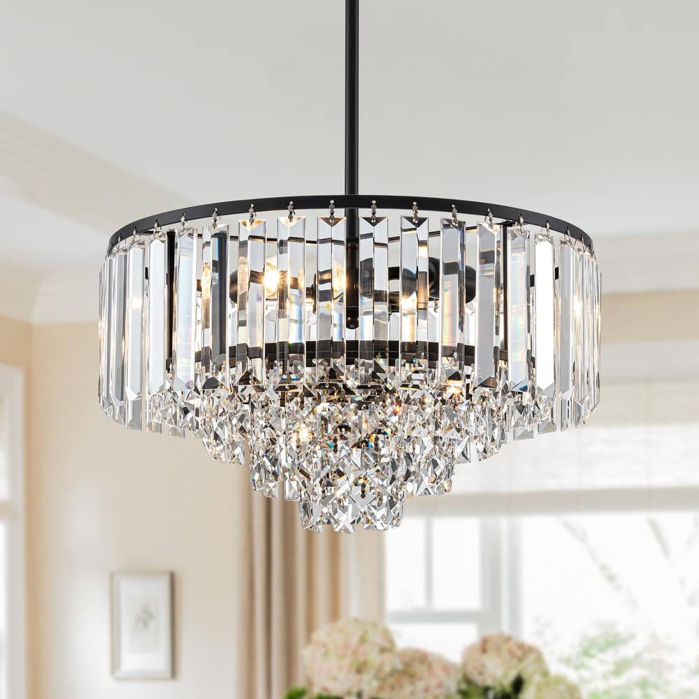 Starsky Modern 4-Tier Crystal Chandelier for Dining rooms,Foyers, Bedrooms, or Walk-in Closets