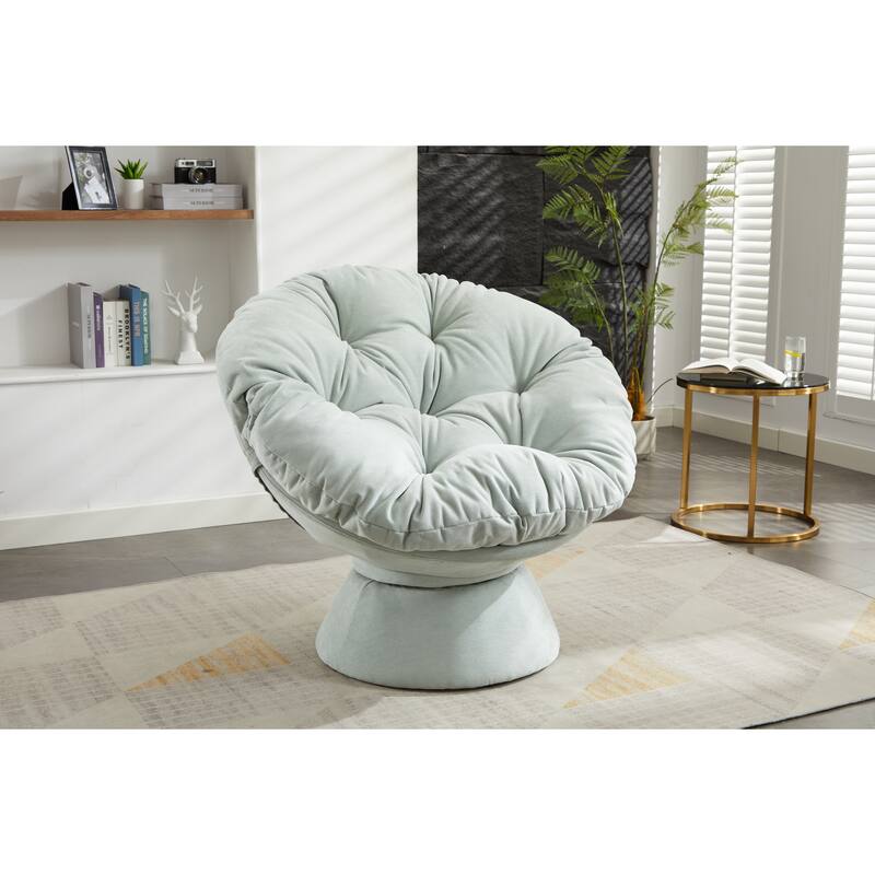 Chenille Swivel Barrel Chair for Living Room