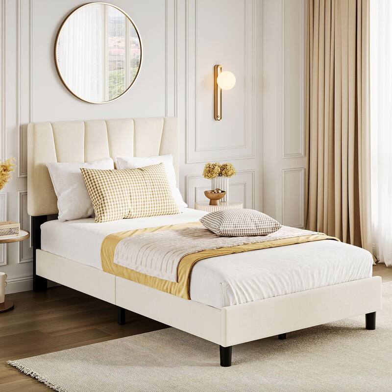 Bed Frame with Adjustable Headboard