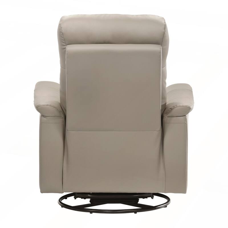 Silver Color Leather Upholstered Reclining Chair