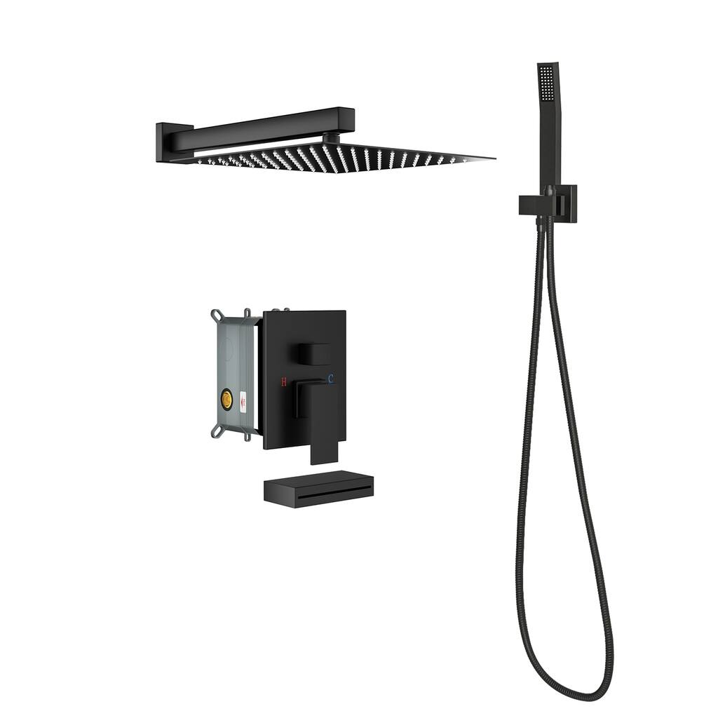 Topcraft 12-Inch Wall Mounted Square Shower System with Rough-in Valve - 12*12