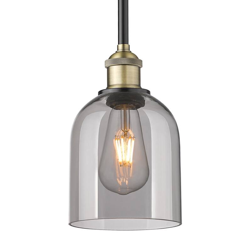 Innovations Lighting 616-1S 9 6 Bella Pendant Bella 6" Wide Mini - Black Antique Brass / Light Smoke