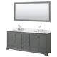 Option Dark Gray / White Carrara Marble Top / Polished
