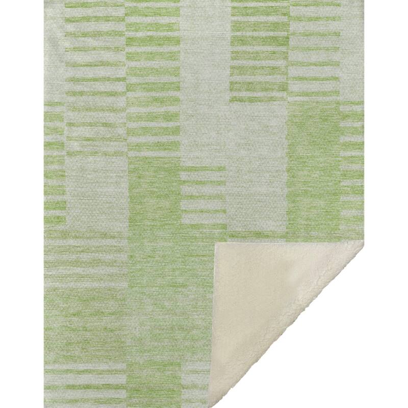 Premium Machine Washable Contemporary Sherpa Throw Blanket