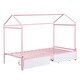 preview thumbnail 10 of 9, Twin XL to King Metal Twin Size House Platform Bed with 2 Drawers