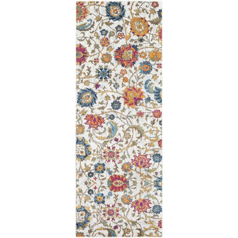 Livabliss Harput Transitional Oriental Area Rug - Light Grey - 2' 7" x 7' 3"
