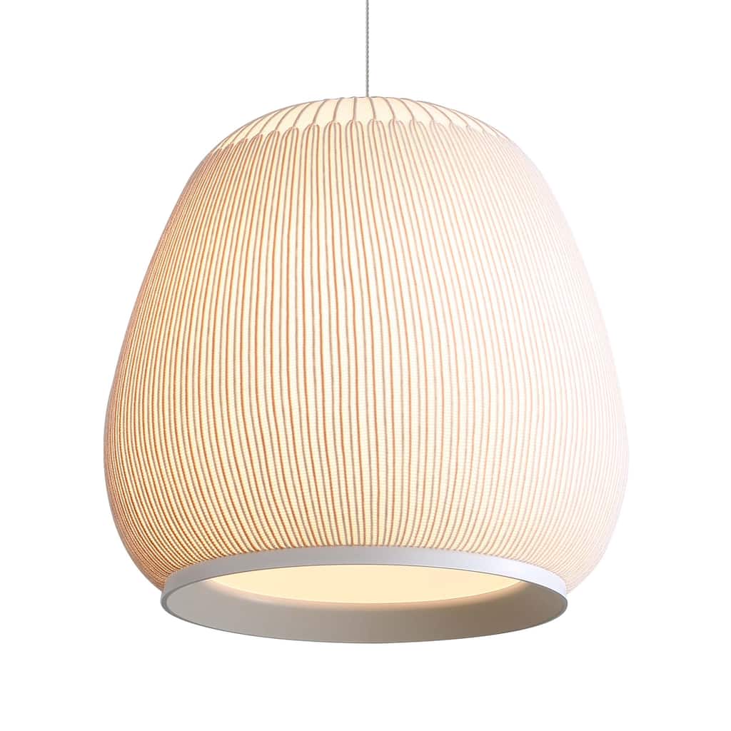 Golden Lighting Tela Integrated LED 18in Pendant in Sand Yellow - Beige