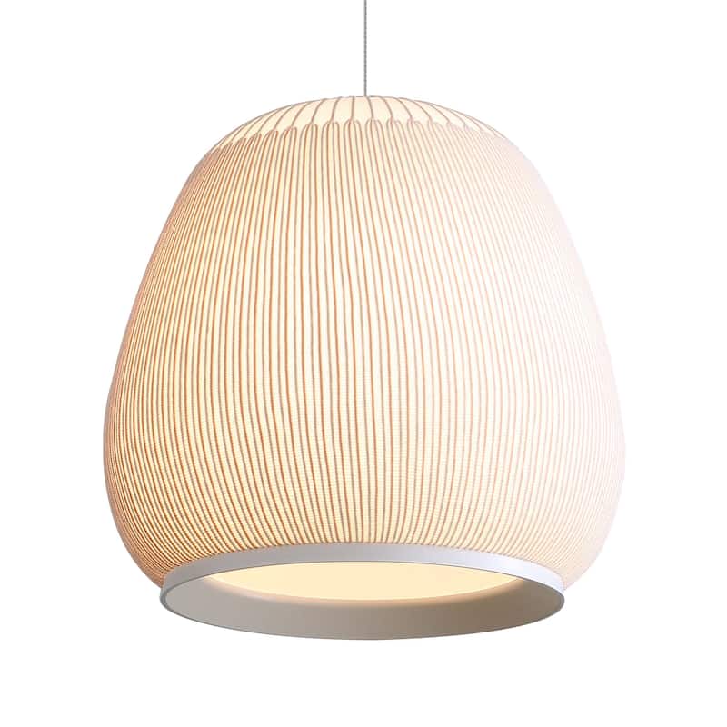 Golden Lighting Tela Integrated LED 18in Pendant in Sand Yellow - Beige