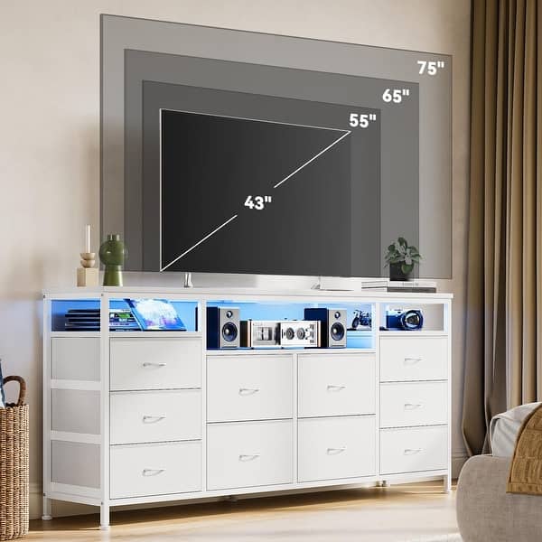 dresser tv stand combo 10 Drawer for 65 70 75 Inch Tv, 63