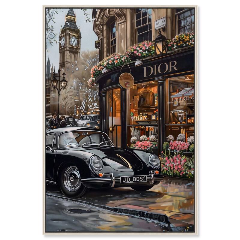 A View of London from the Car Canvas by Art Remedy - Silver - 24" x 36"