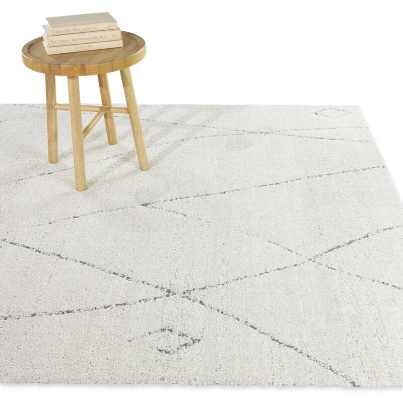 Parnas Moroccan Abstract Area Rug - 7'10" x 10' - Cream - Rectangle
