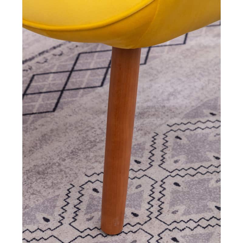 Yellow 33" Polyester Button Tufted Accent Chair