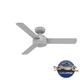 Hunter 52" and 44" Presto Ceiling Fan with Wall Control - 44" - 44" - Dove Grey