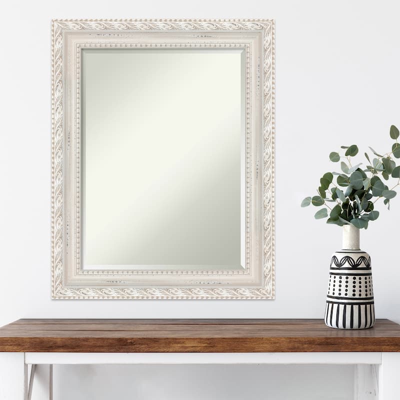 Opera Off White Beveled Wood Framed Wall Mirror - Opera Off White