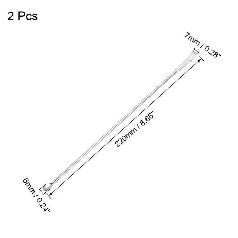 Micro Sampling Spoon Double Head Stainless Steel Mixing Spatula 2Pcs - 220mm