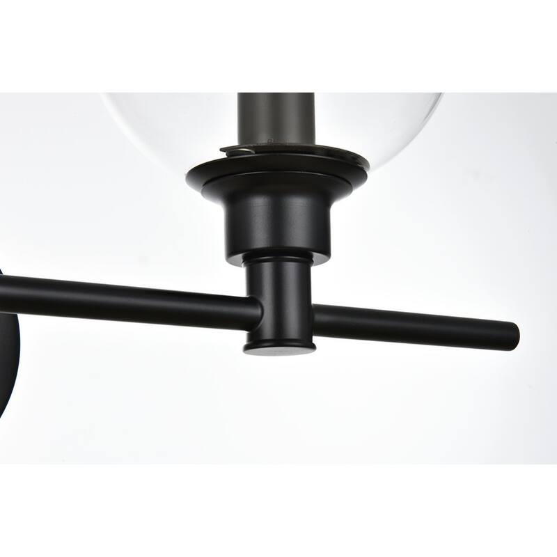 Jaelyin 1 Light Black and Clear Bath Sconce