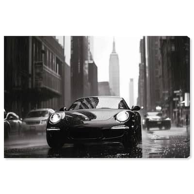 Driving in the Rain NYC Canvas by Art Remedy, Gallery Wrapped