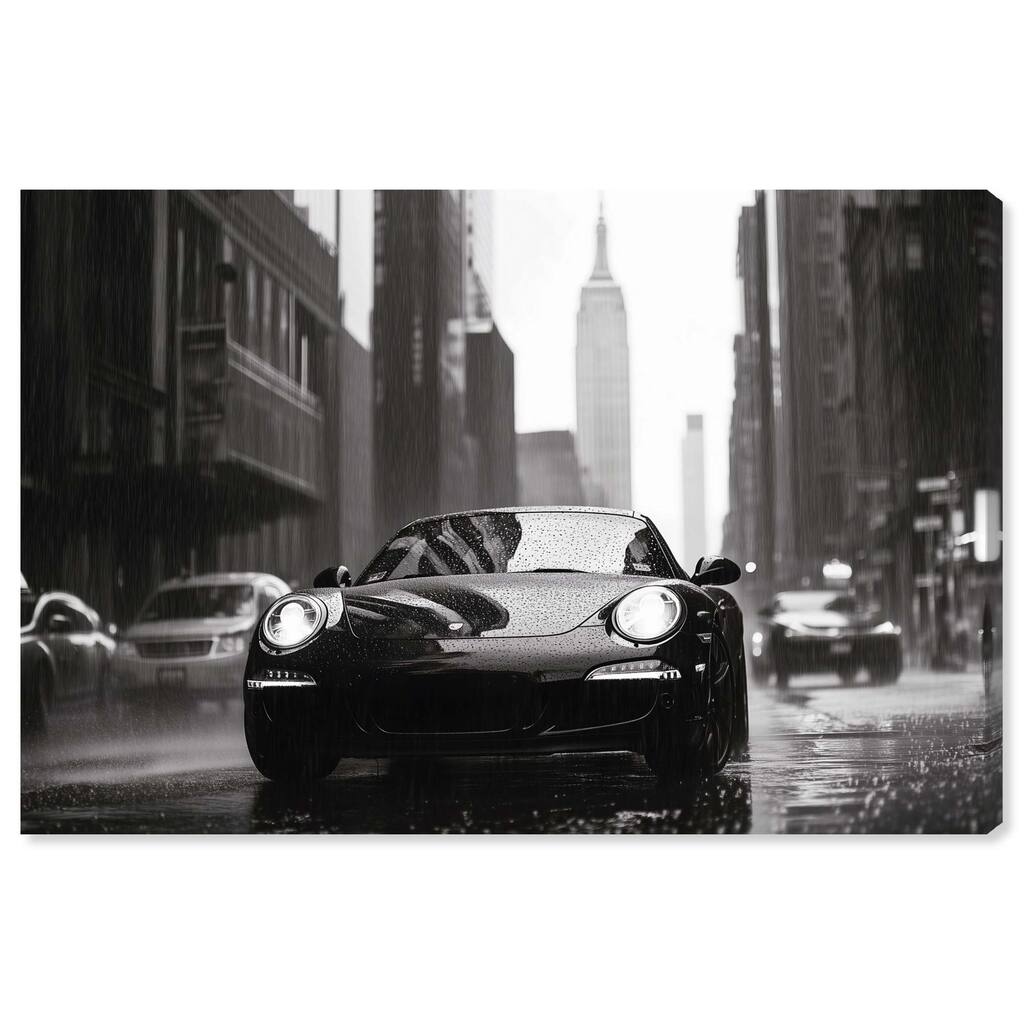 Driving in the Rain NYC Canvas by Art Remedy, Gallery Wrapped