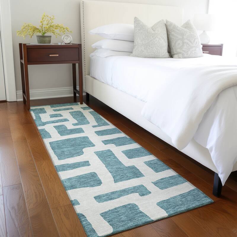 Machine Washable Indoor/ Outdoor Chantille Geo Contemporary Rug