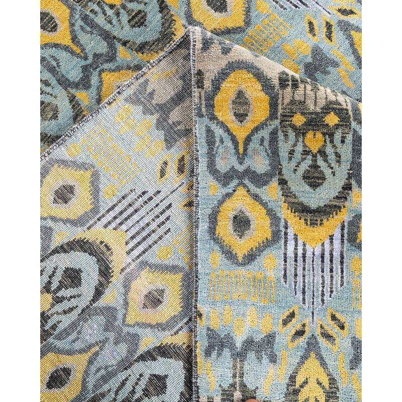 Ikat One-of-a-Kind Hand-Knotted Area Rug - Beige, 9' 1" x 12' 2" - 9' 1" x 12' 2"