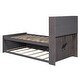 preview thumbnail 19 of 42, Wood Storage Platform Bed Frame with Twin Trundle & Charging Station