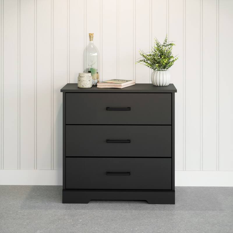 Prepac Rustic Ridge Farmhouse Nightstand Bedside Table, Nightstand for Bedroom, End Table with 3 Drawers
