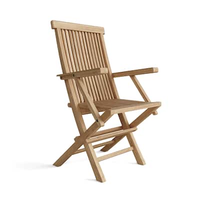 Classic Teak Outdoor Dining Chair - Foldable (Set of 2)