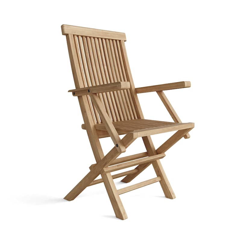 Classic Teak Outdoor Dining Chair - Foldable (Set of 2) - No Cushion