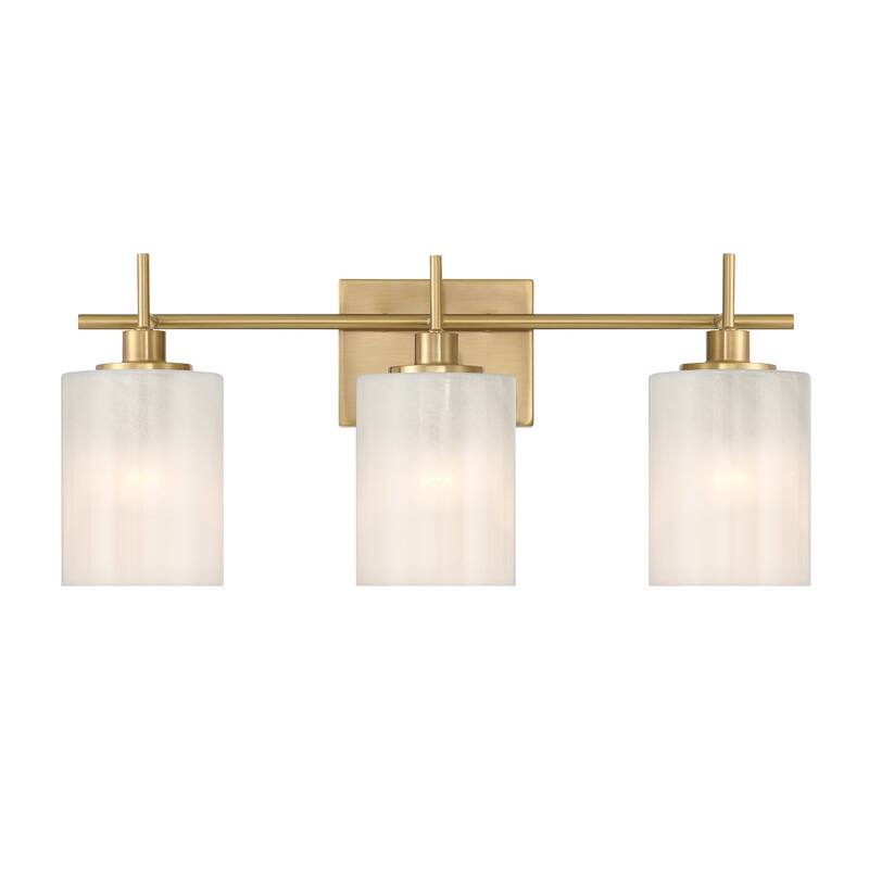 Bellevue SHBF14699 3 Light 22" Wide Vanity Light with Strié Glass - Natural Brass