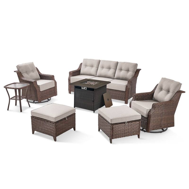 Outdoor Furniture Set with Propane Gas Fire Pit Table
