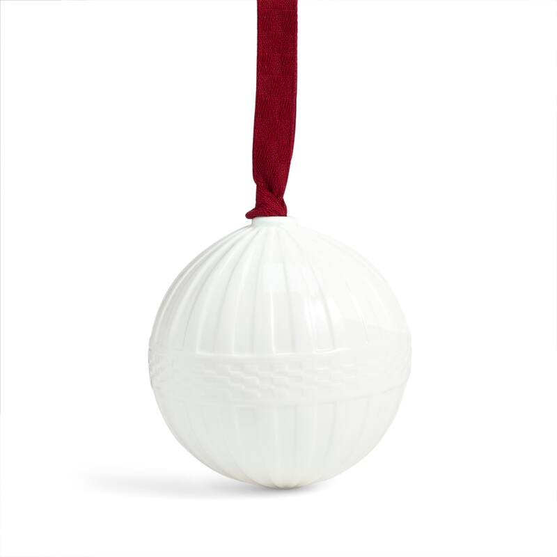 Wedgwood Festive Fluted Ornament, White China