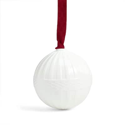 Wedgwood Festive Fluted Ornament, White China
