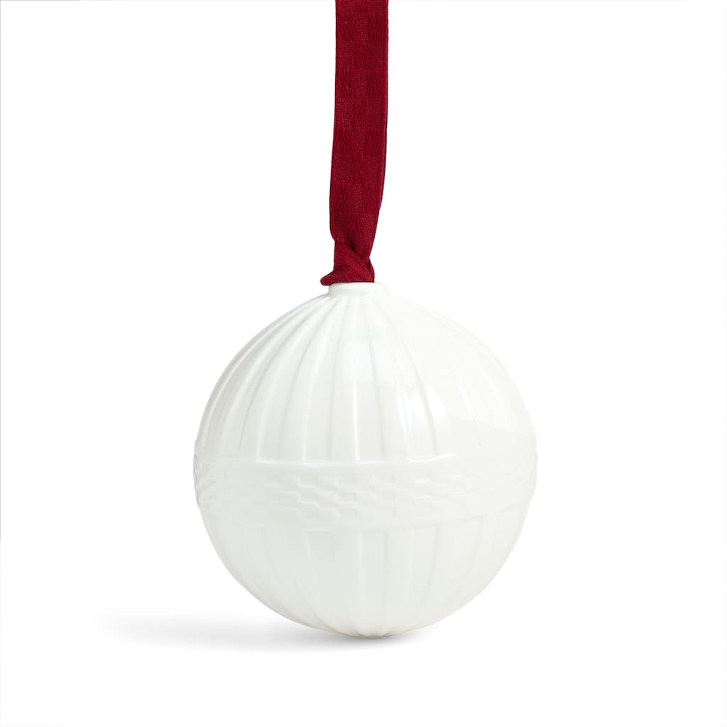 Wedgwood Festive Fluted Ornament, White China