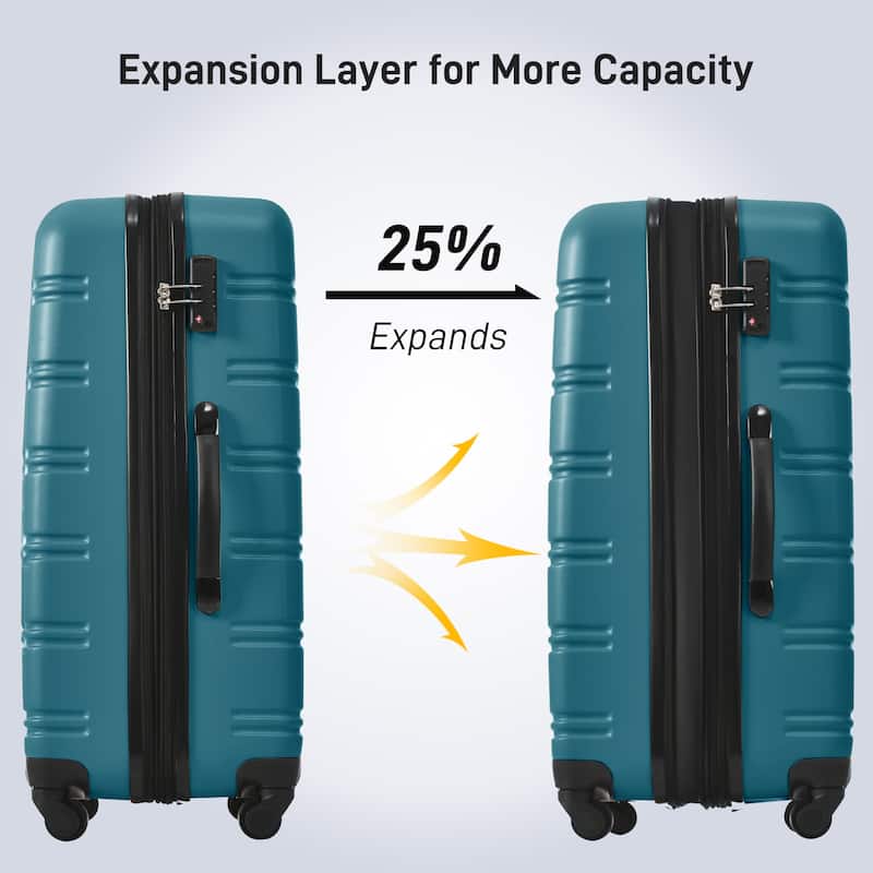2-Piece Luggage Set Hardside Spinner Wheel Luggage Suitcase (20