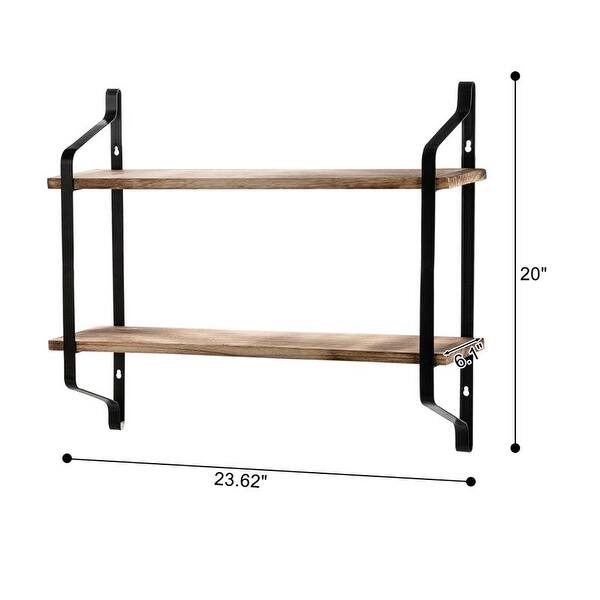 Shop 2 Tiers Floating Shelves Wall Mounted Industrial Wall Shelves For Living Room Bedroom Kitchen Entryway Overstock 30551826