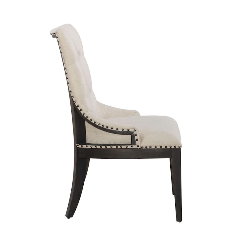 Americana Farmhouse Upholstered Shelter Side Chair (Set of 2)