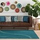 preview thumbnail 8 of 17, Hand-Tufted Kaci Wool / Viscose Rug (5' x 8') Teal - 5' x 8'