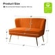 preview thumbnail 107 of 114, HULALA HOME Monica Modern Velvet Curved Tufted Back Loveseat with Metal Tapered Legs