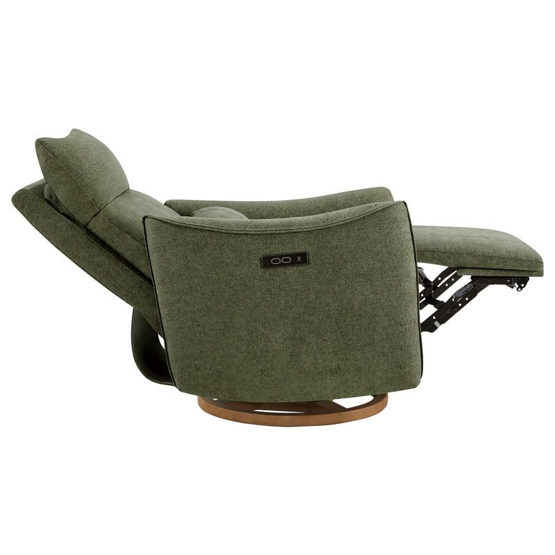 Spruce & Spring Power Swivel Recliner Chair Dual-Motor Nursery Glider with Lumber Pillow