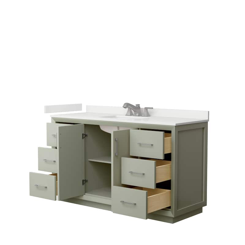 Strada 60-inch Single Vanity, Quartz Top