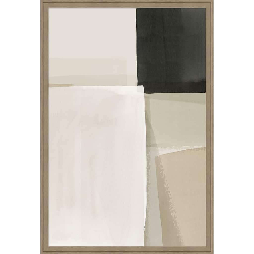 Amanti Art Framed Fabric Pinboard Muted Geometry in Calm Shades by Hazel J Printed Bulletin Board - Board Size 24 x 36