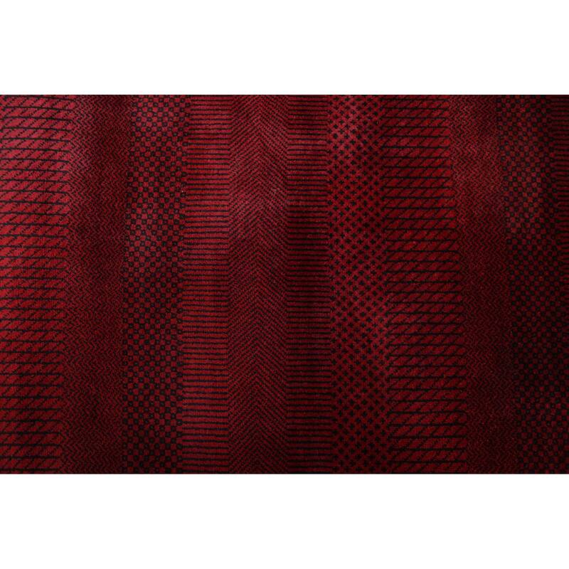 ECARPETGALLERY Hand-knotted Finest Silk Shadow Dark Red Wool Rug - 10'0 x 14'3