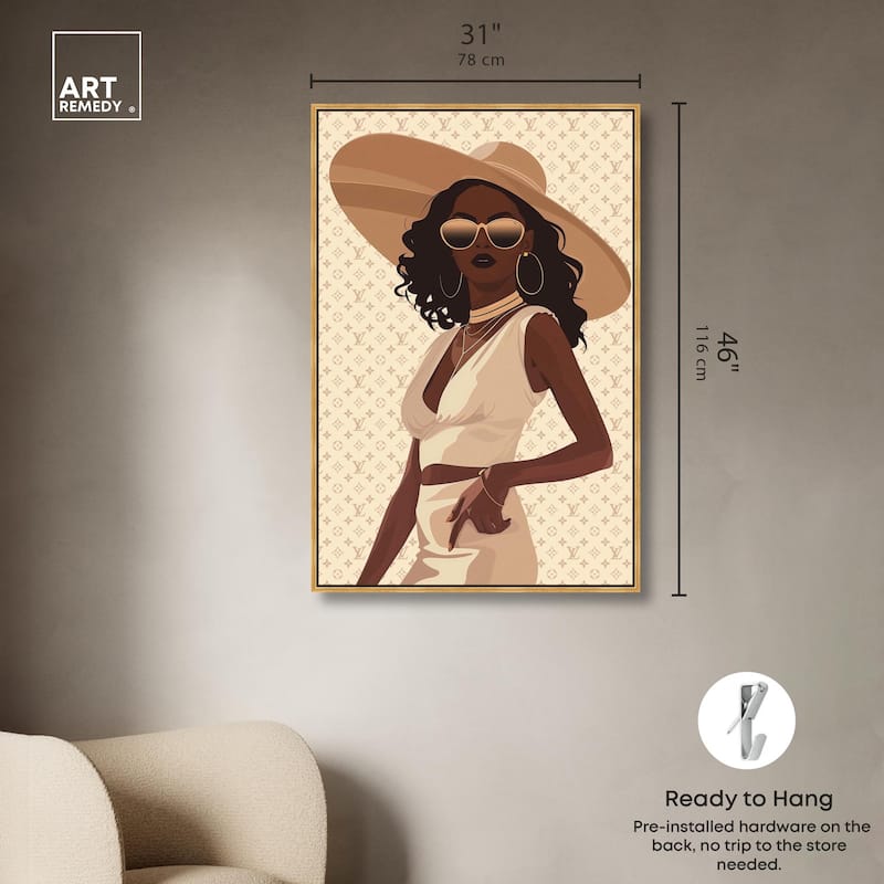 Stylish Gal in Tans Canvas by Art Remedy