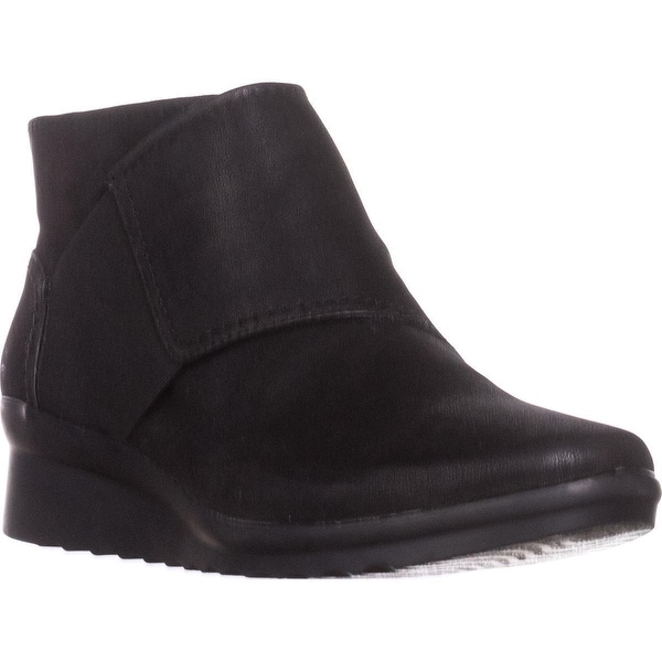 Shop Cloudsteppers by Clarks Caddell Rush Wedge Booties, Black - Free ...