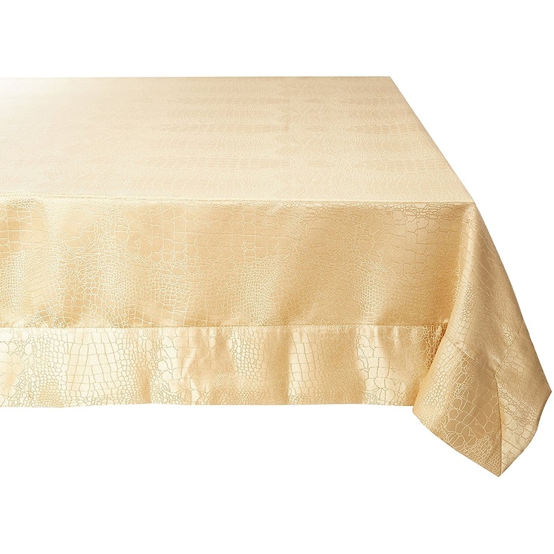 Violet Linen Crocodile False Luxurious Damask Pattern Tablecloth