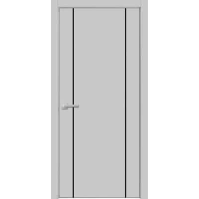 Solid French Door 28 x 80 Planum 0016 Grey Matte with| Bathroom