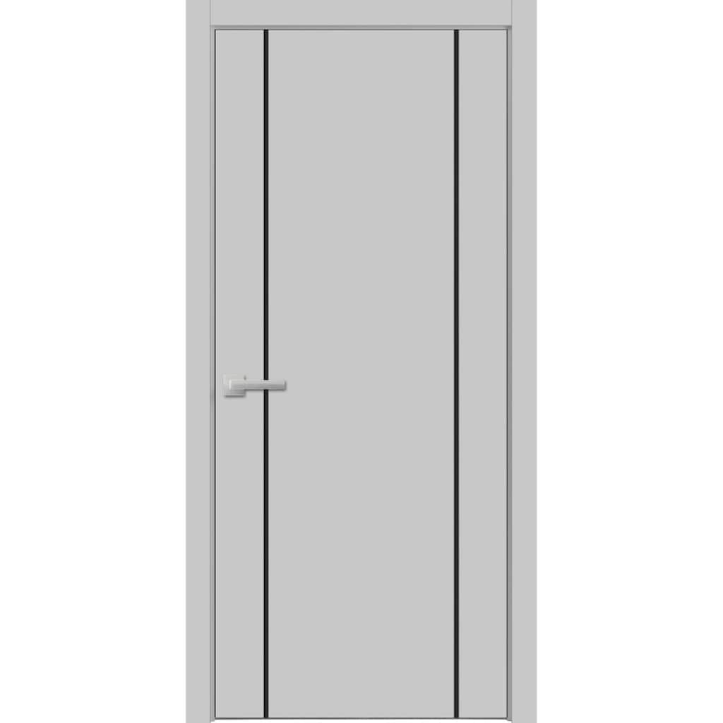 Solid French Door 28 x 80 Planum 0016 Grey Matte with| Bathroom