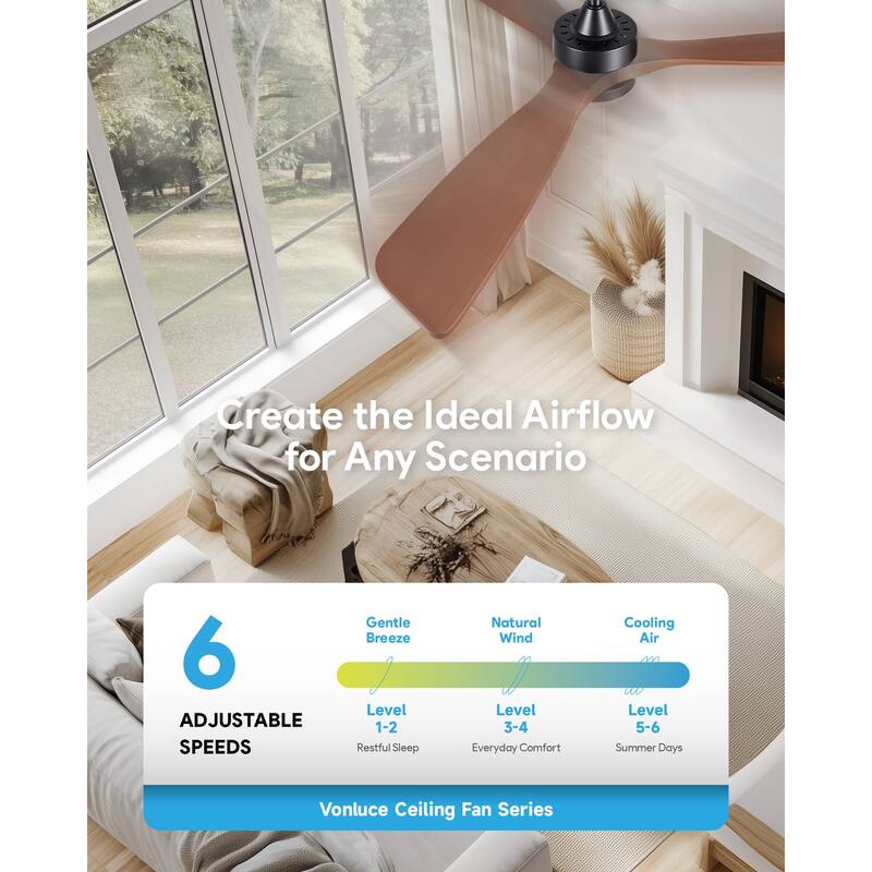 CO-Z 52" 3 -Blade Color-Changing LED Ceiling Fan With Light and Remote