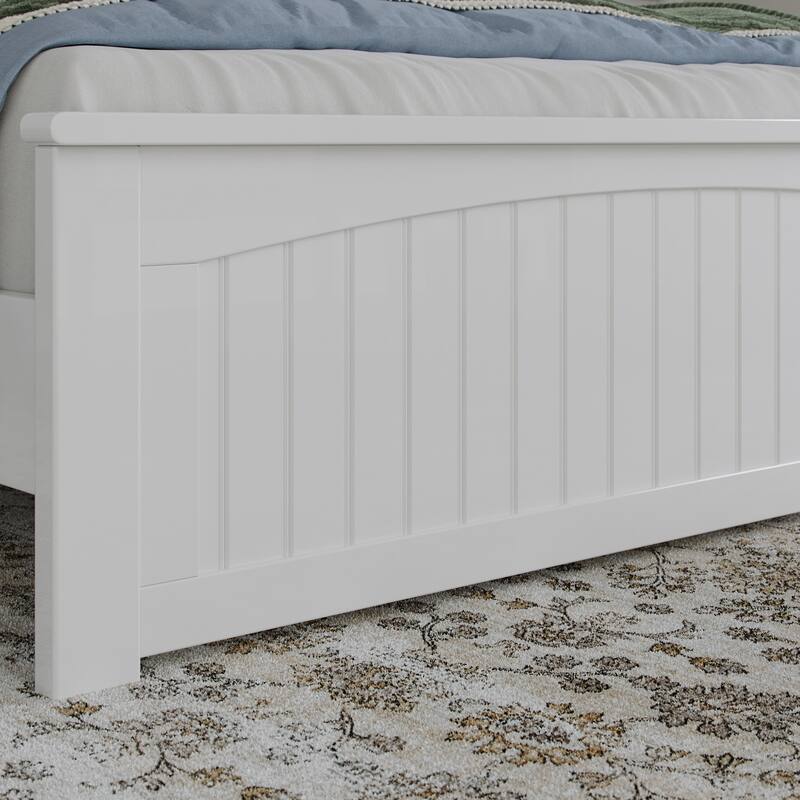 Naples Solid Wood Low Profile Platform Bed with Matching Footboard